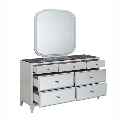 Portnoy Dresser with Mirror - Ivory - With 2-Year Warranty